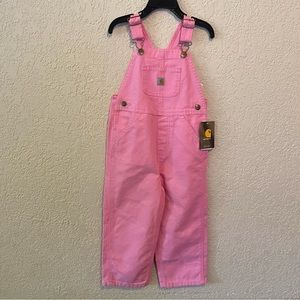 NWT Carhartt Toddler Girls Bubble Gum Pink Overalls Coveralls Size 3T